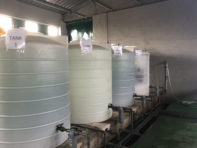 bể chứa nước tưới + phân bón