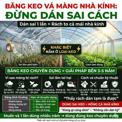 Băng keo vá màng nhà kính và cách xử lý