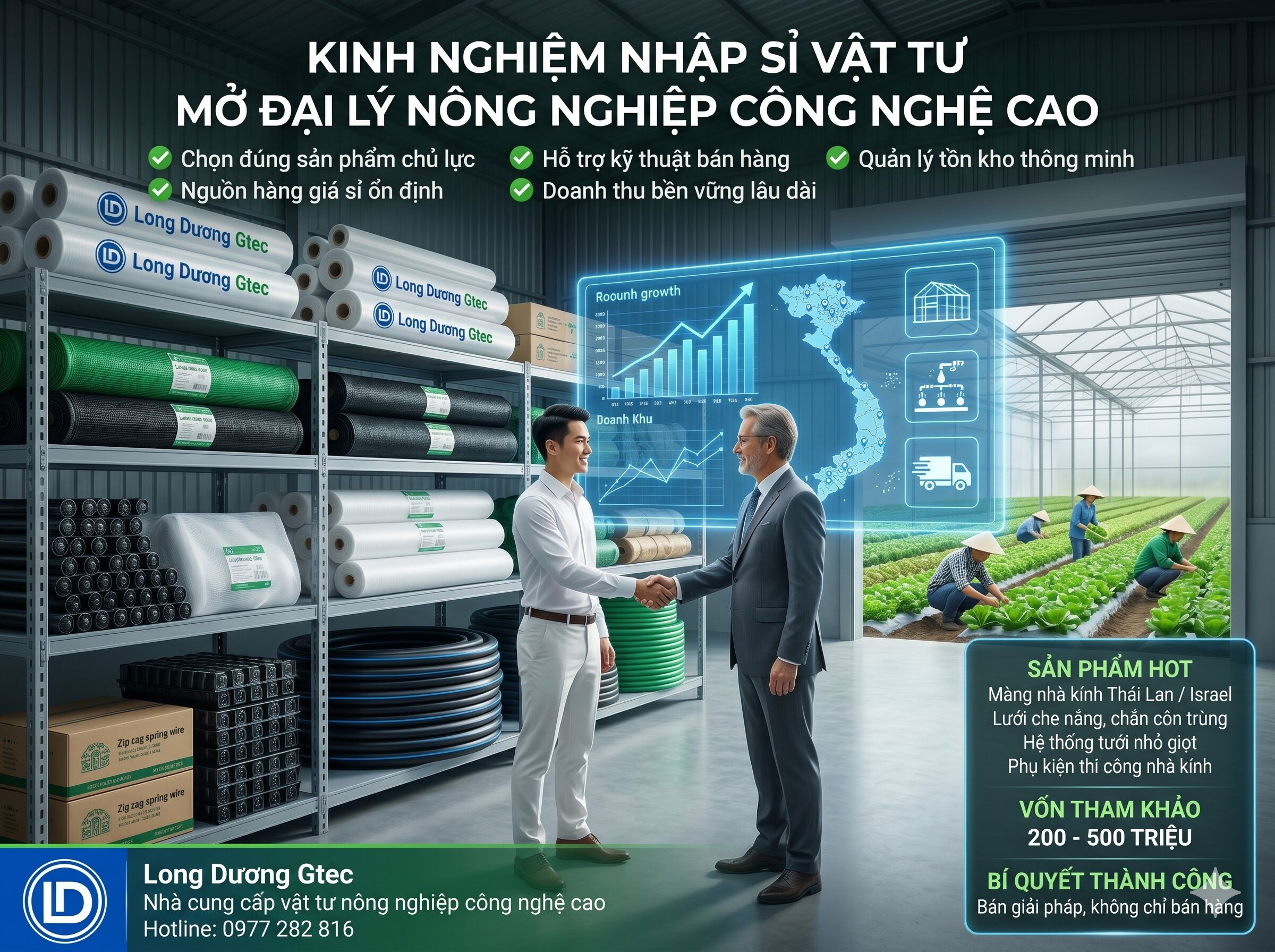 Kinh nghiệm nhập sỉ vật tư mở đại lý nông nghiệp công nghệ cao