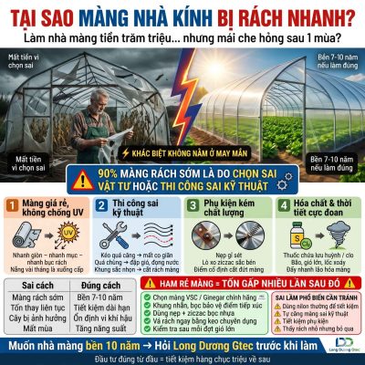 Tại sao màng nhà kính bị rách nhanh?