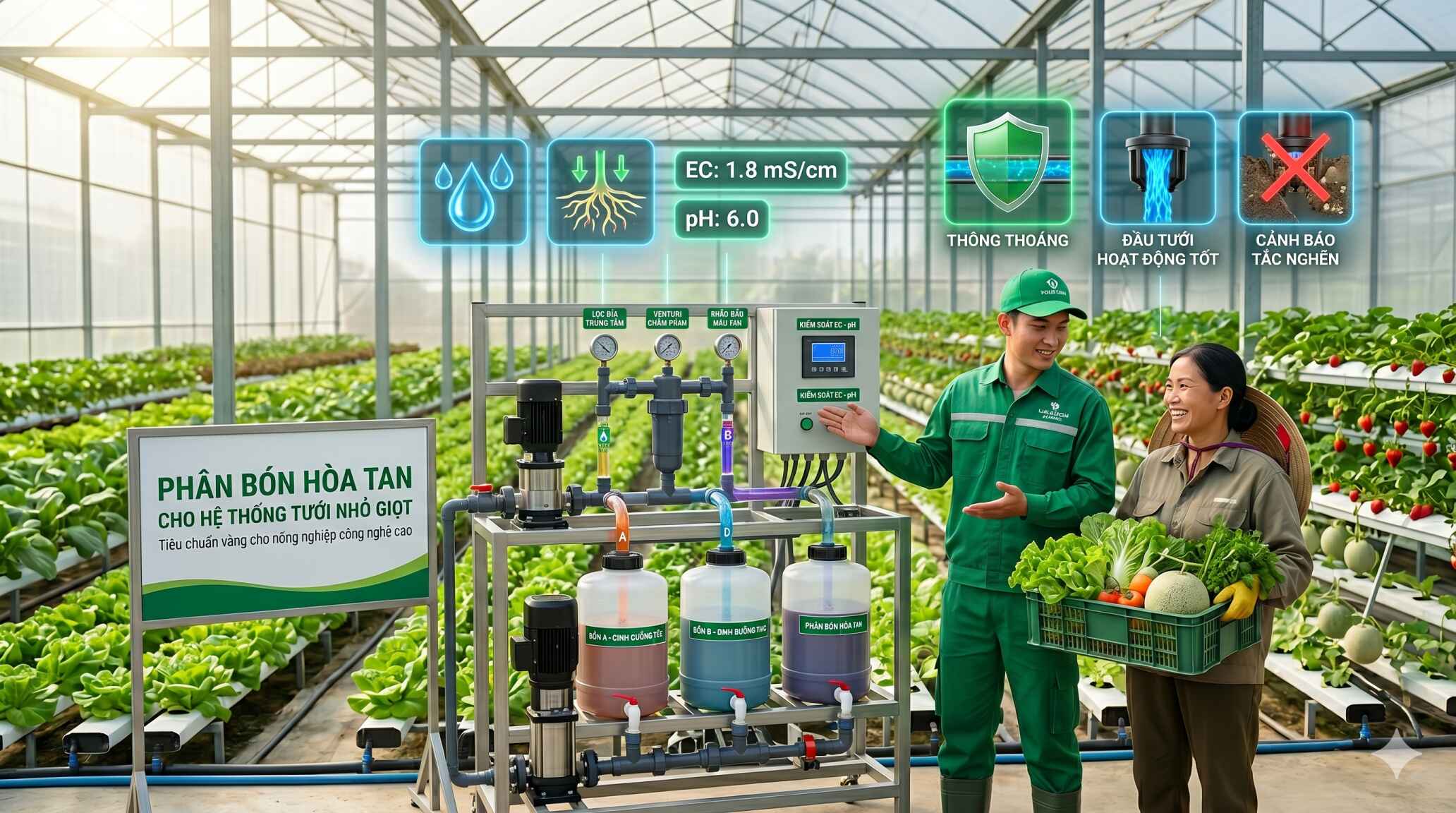 Phân bón hòa tan cho hệ thống tưới nhỏ giọt